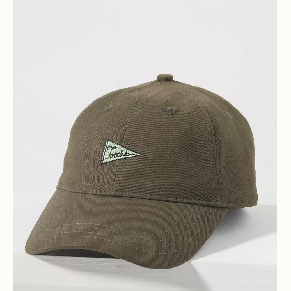 NWT Anthropologie Frasier Sterling Flag Icon Baseball Cap Touchdown Olive Green
